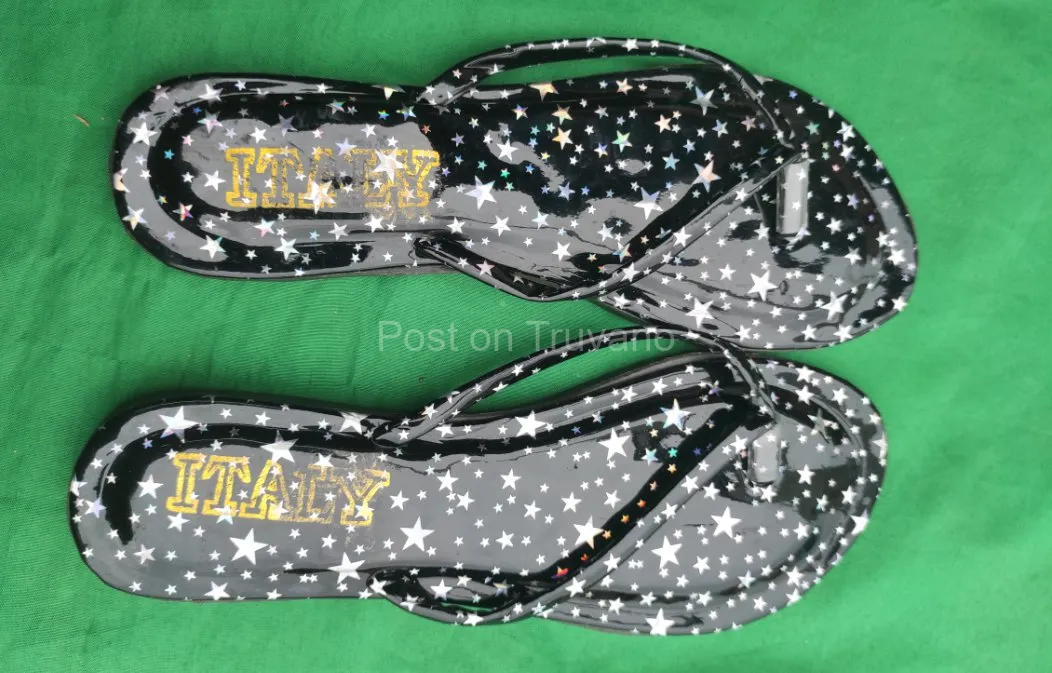 Black flip-flops